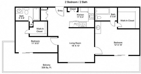 2 Bedroom Floor Plan